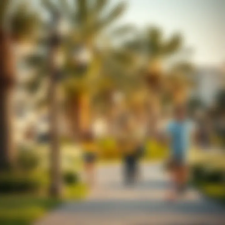 Visitors enjoying recreational activities at Palm Jumeirah Park