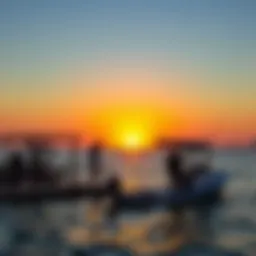 Sunset over a serene fishing spot in Dubai