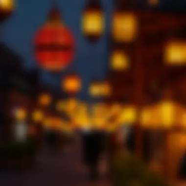 Ramadan Nights: Illuminating Traditions Decorative lanterns illuminating a street in Dubai during Ramadan