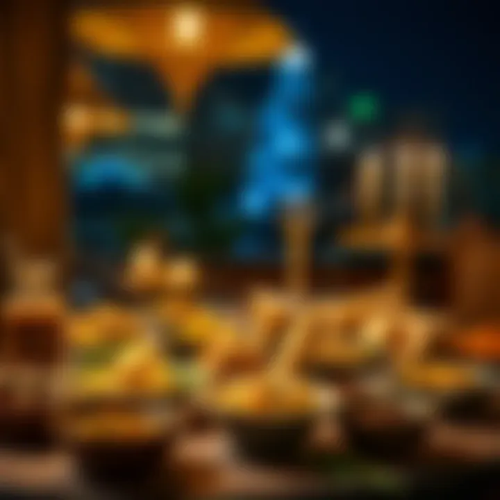 Traditional iftar meal spread on a table in Dubai