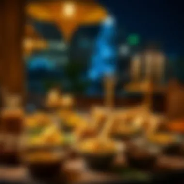 Iftar Delights: A Cultural Feast Traditional iftar meal spread on a table in Dubai