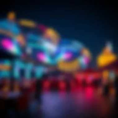 Nightlife at Si World Dubai A vibrant evening scene at Si World Dubai highlighting its nightlife.