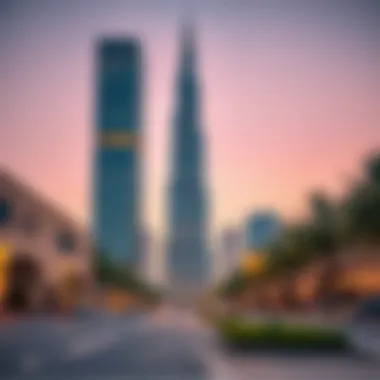 Architectural Elegance of Sidra Tower Stunning exterior view of Sidra Tower showcasing its modern design and skyline presence