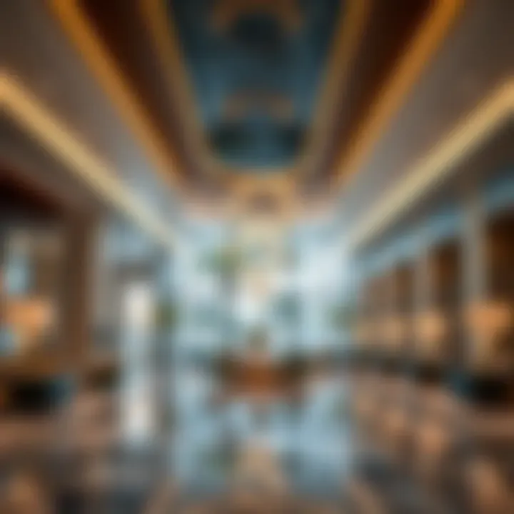 Luxurious interior lobby of SLS The Palm showcasing modern design