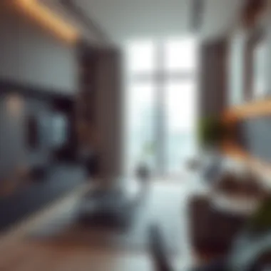 Contemporary studio apartment interior showcasing modern design elements