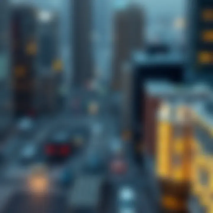 Map highlighting key neighborhoods for studio rentals in Dubai