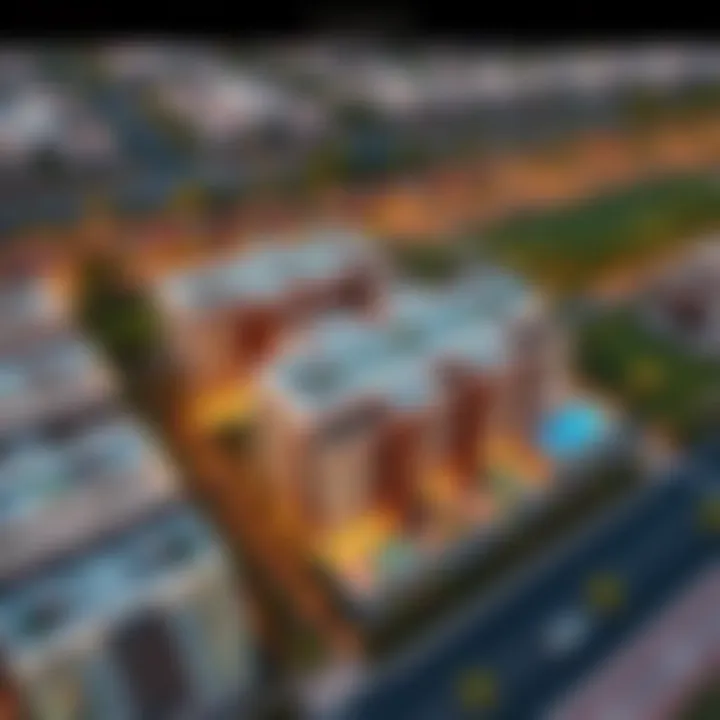 Stunning Aerial Perspective of Talia the Valley Aerial view of Talia the Valley showcasing its modern residential architecture