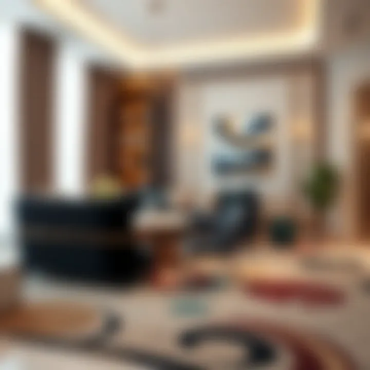 A contemporary carpet design complementing modern interior decor.