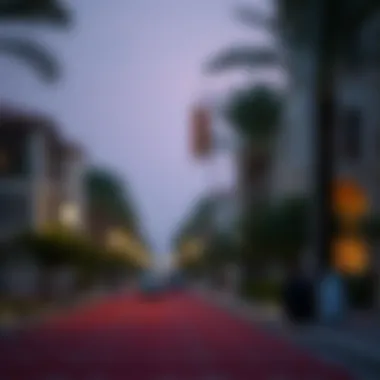 A serene neighborhood in Dubai during the prayer time