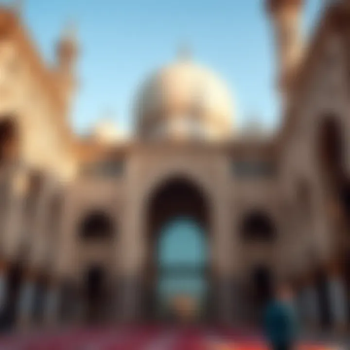 Traditional mosque architecture in Dubai with intricate designs