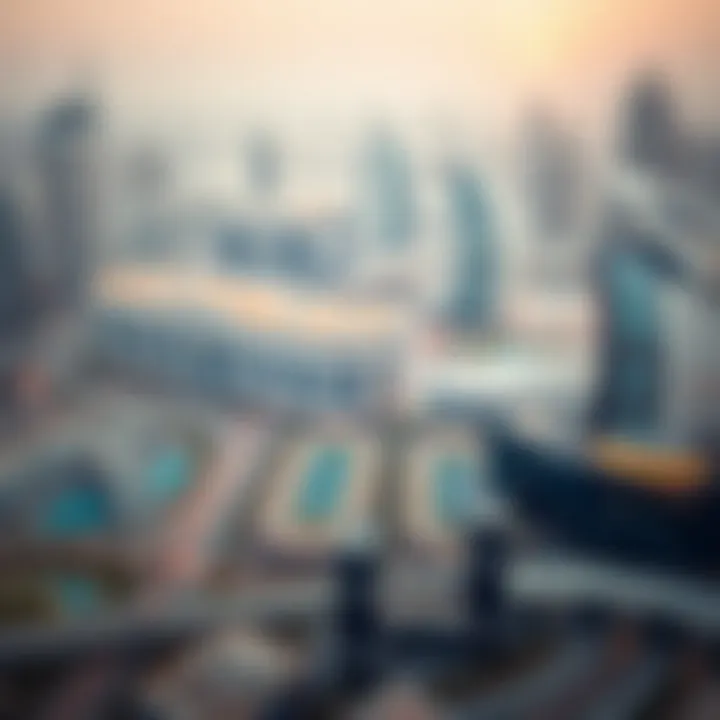 Dubai's Iconic Skyline Aerial view showcasing the skyline of Dubai with its modern architecture.