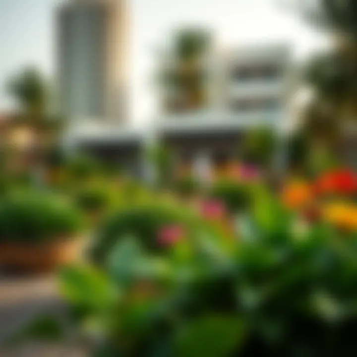 Vibrant Community Garden in Dubai A vibrant community garden flourishing in the city