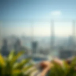 Stunning terrace view overlooking Dubai skyline
