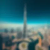 Aerial View of Burj Khalifa Aerial view of Burj Khalifa showcasing its grandeur