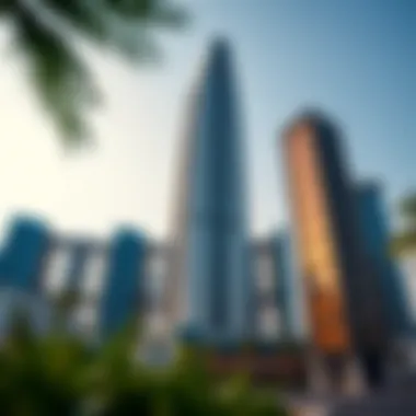 Modern Architectural Marvel: Thuraya Tower A striking view of the Thuraya Tower showcasing its modern architecture