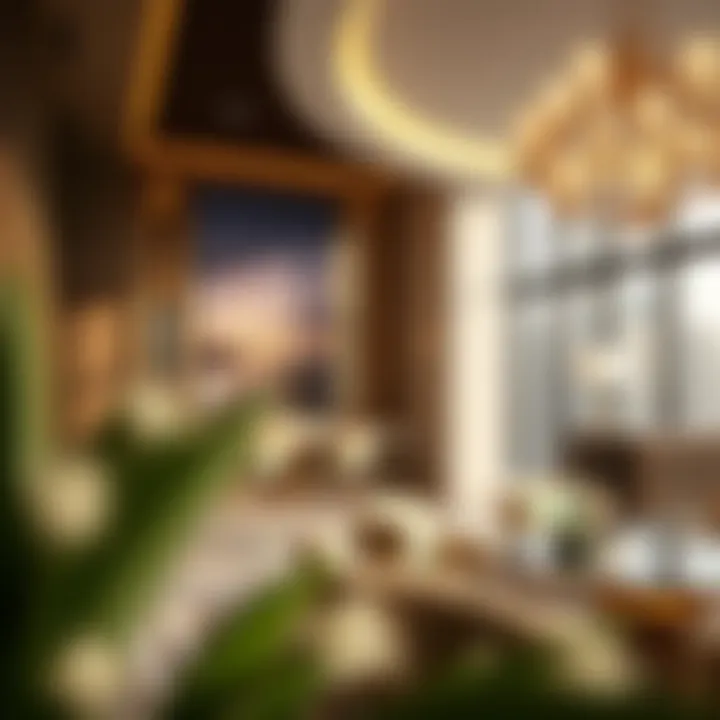 Luxurious Interiors of Thuraya Tower Interior design features of the Thuraya Tower highlighting luxury amenities