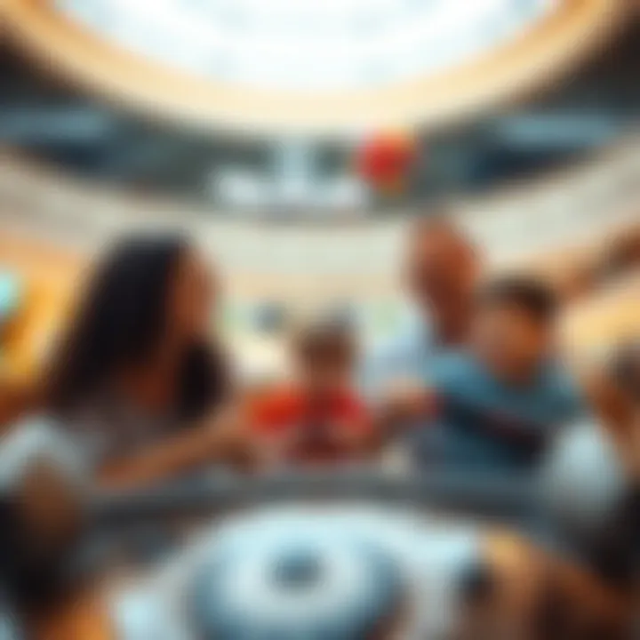 Family enjoying leisure activities at دو الجيمي مول