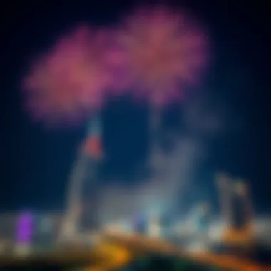 Spectacular fireworks illuminating the night sky over Abu Dhabi