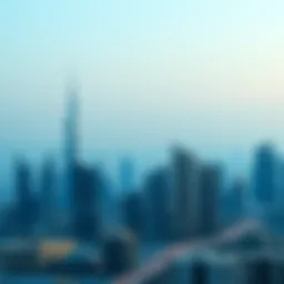 A panoramic view of Dubai's skyline showcasing iconic skyscrapers
