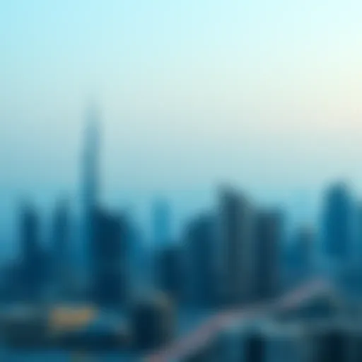 A panoramic view of Dubai's skyline showcasing iconic skyscrapers