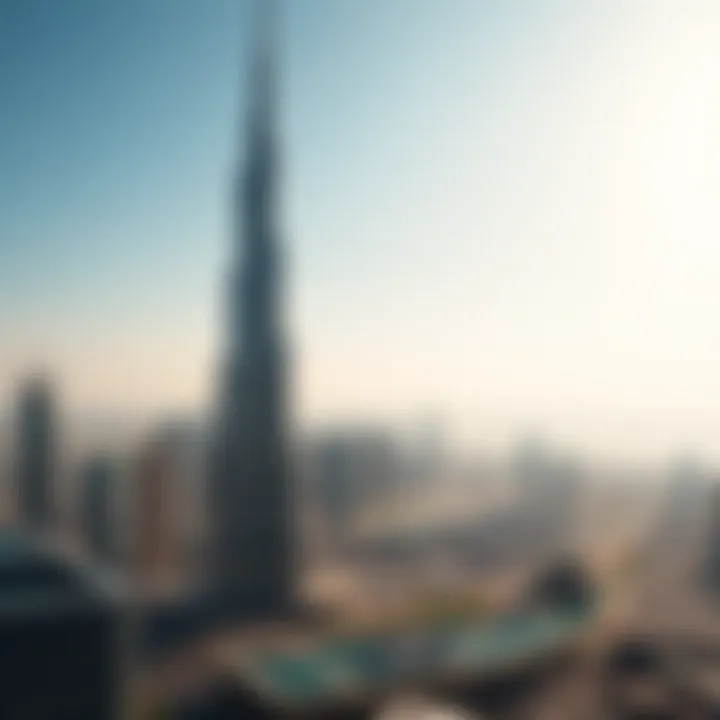 Burj Khalifa towering over Dubai skyline