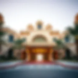 Grand entrance of Emirates Palace showcasing its architectural splendor