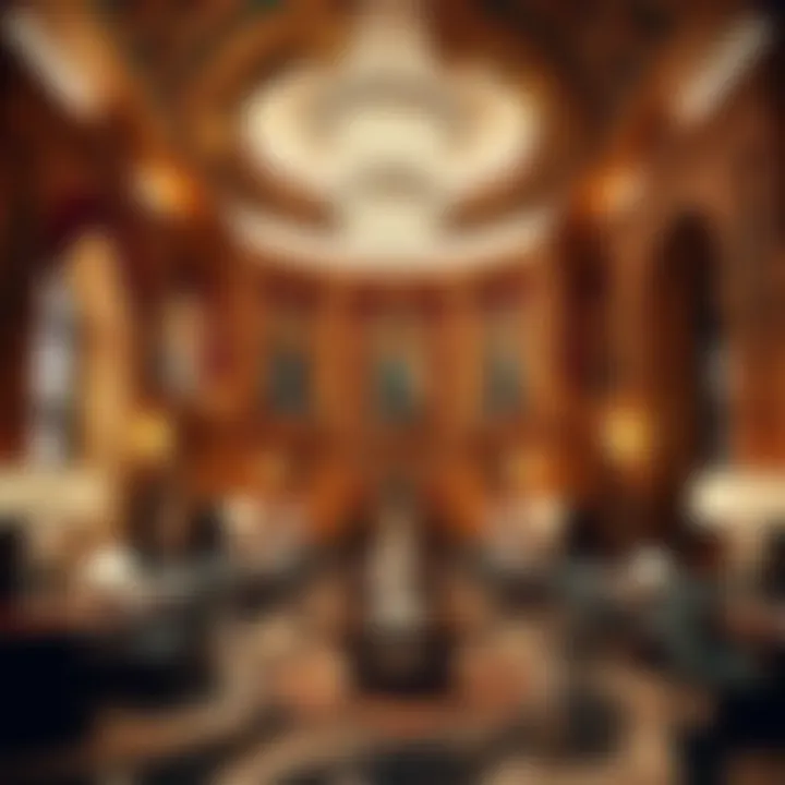 Opulent Interiors of Emirates Palace Luxurious interior of the Emirates Palace highlighting opulence