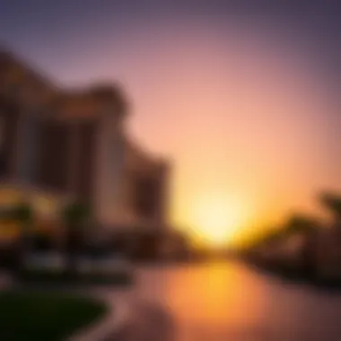 Emirates Palace at Sunset Dazzling exterior view of Emirates Palace against a sunset backdrop