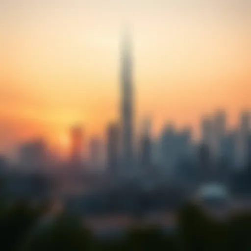 Stunning skyline of Dubai at dawn