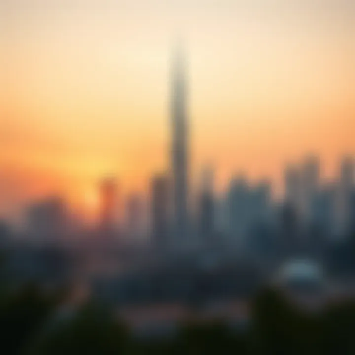 Stunning skyline of Dubai at dawn