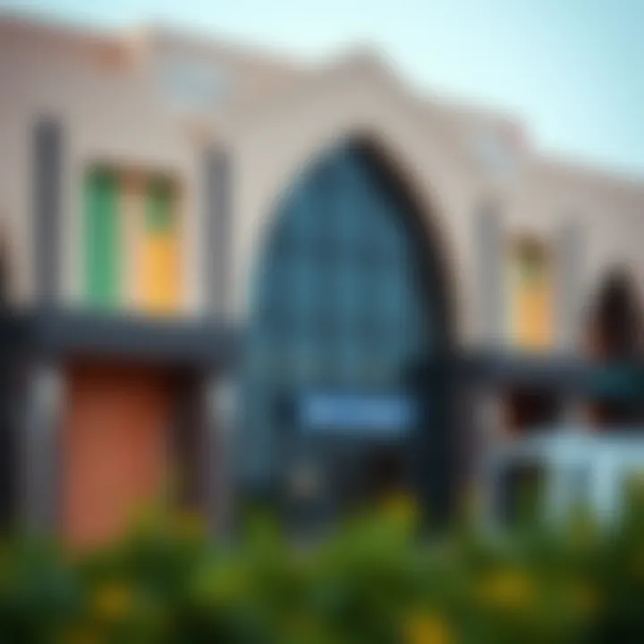 Architectural Design of Dubai Metro Station Dubai Metro station exterior view showcasing architectural design