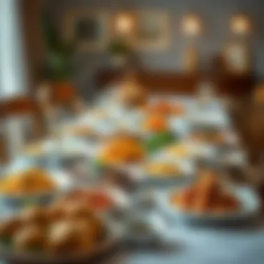 Culinary Diversity of Iftar in the UAE Iftar table set with diverse dishes