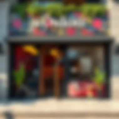 Stylish Salon Exterior Stylish salon exterior with vibrant decor and inviting entrance