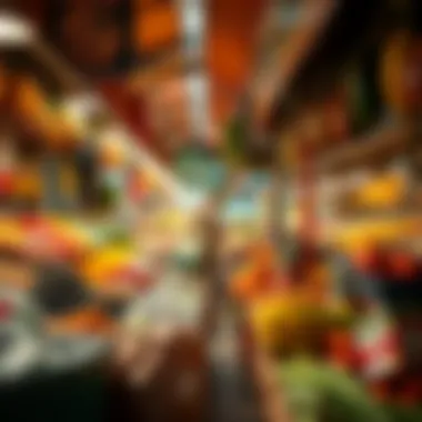 Vibrant Food Market in the UAE A vibrant market scene illustrating food costs in the UAE