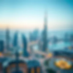 Panoramic view of Dubai skyline with modern architecture