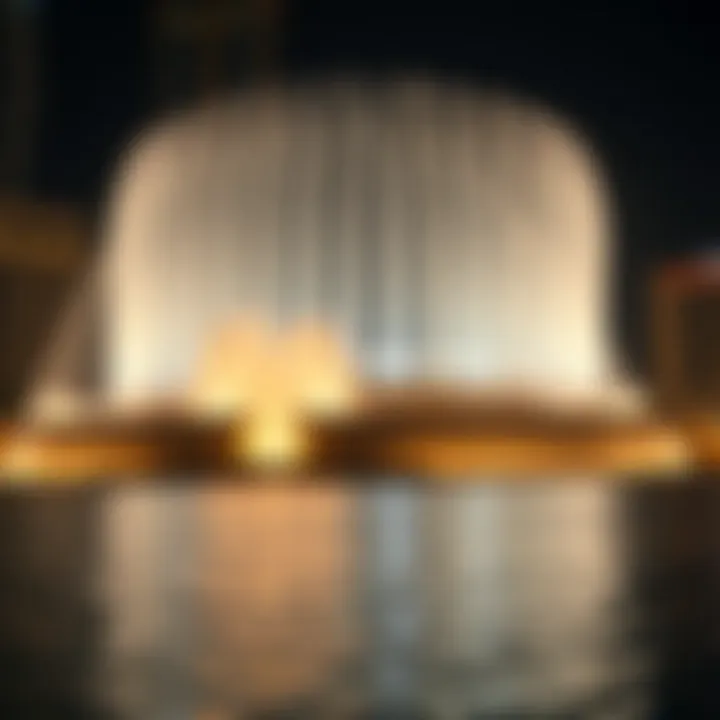 The Dubai Fountain: A Nighttime Spectacle Dubai Fountain illuminated at night
