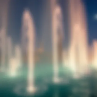 The Artistry of Water Jets at Dubai Fountain Close-up of water jets in the Dubai Fountain