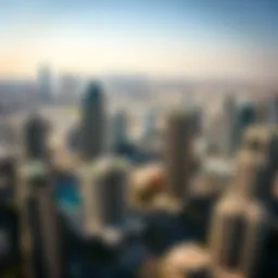 A panoramic view of Dubai skyline showcasing various residential buildings