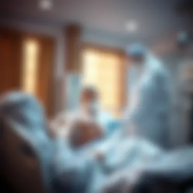 Compassionate Patient Care Experience Patient receiving care in a serene hospital environment