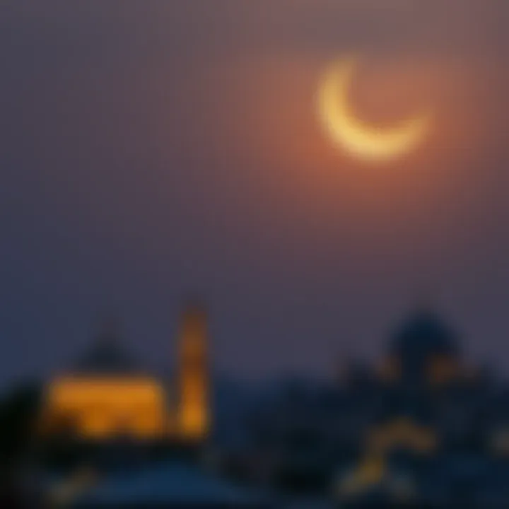 Crescent Moon and Ramadan Crescent moon symbolizing the start of Ramadan