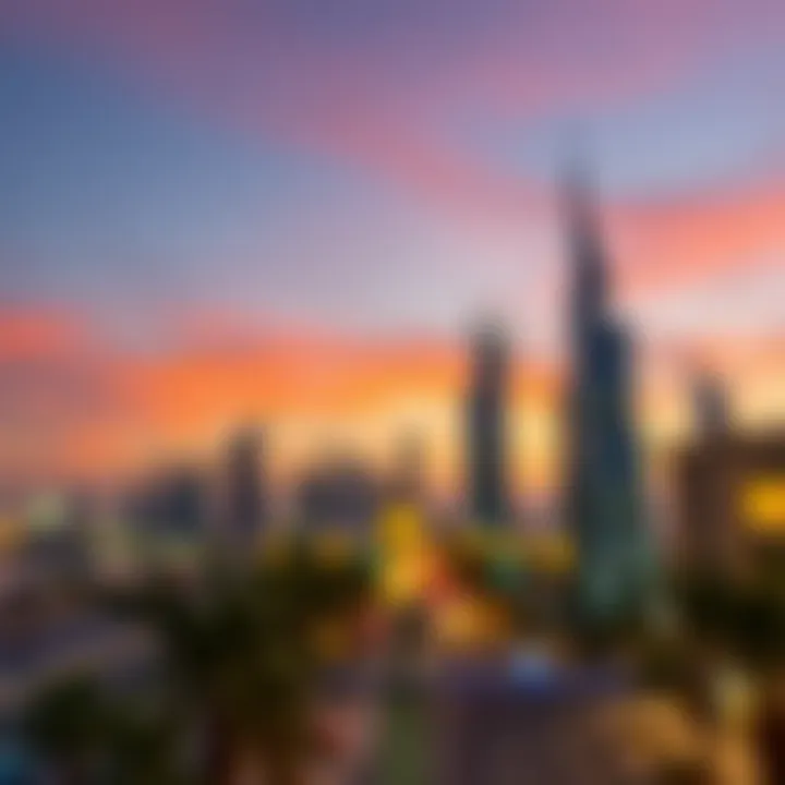 Dawn breaking over Dubai skyline during Ramadan