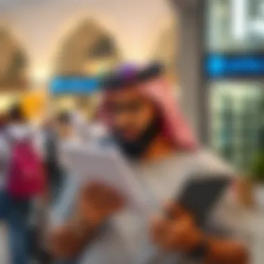 A tourist studying UAE visa types