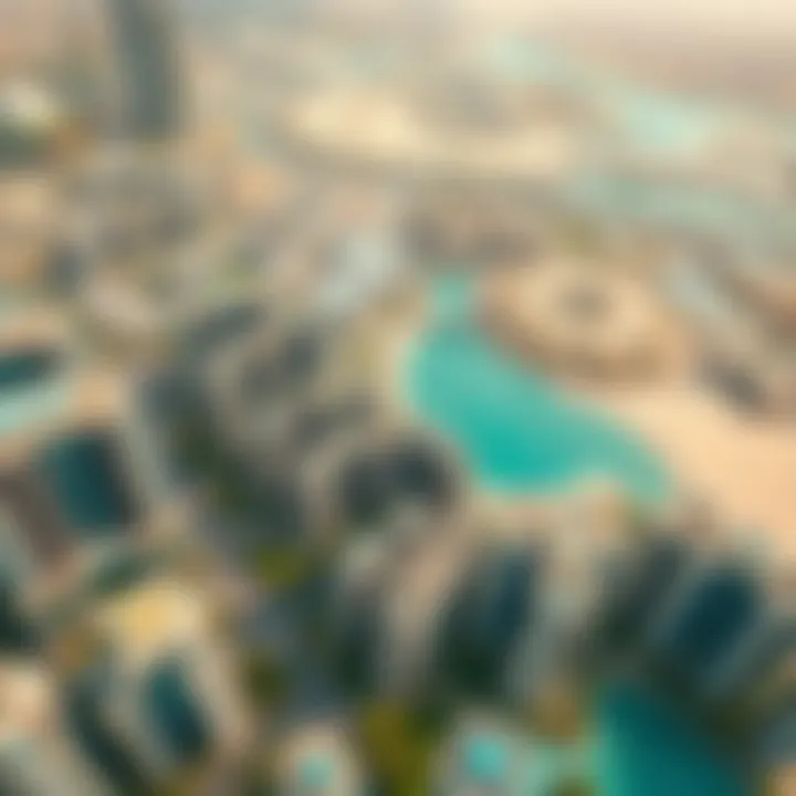 Aerial View of Dubai Real Estate Development An aerial view of a major real estate development project in Dubai
