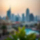 Dubai Skyline with Diverse Properties A stunning skyline view of Dubai showcasing various property types