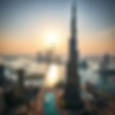 Breathtaking Dubai Skyline from Vela Dorchester Collection Panoramic view of Dubai skyline from the Vela Dorchester Collection