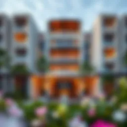 Stunning exterior view of the Vela Dorchester Collection showcasing modern architectural design